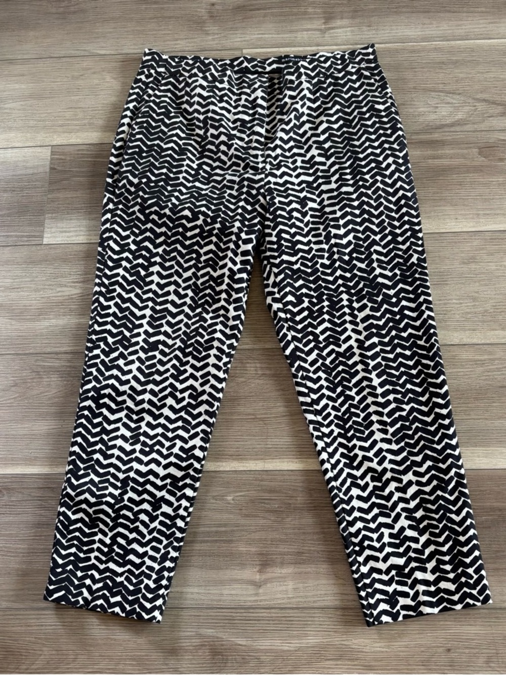 Marimekko Black and White Abstract Spot Print Pants, Women size 40